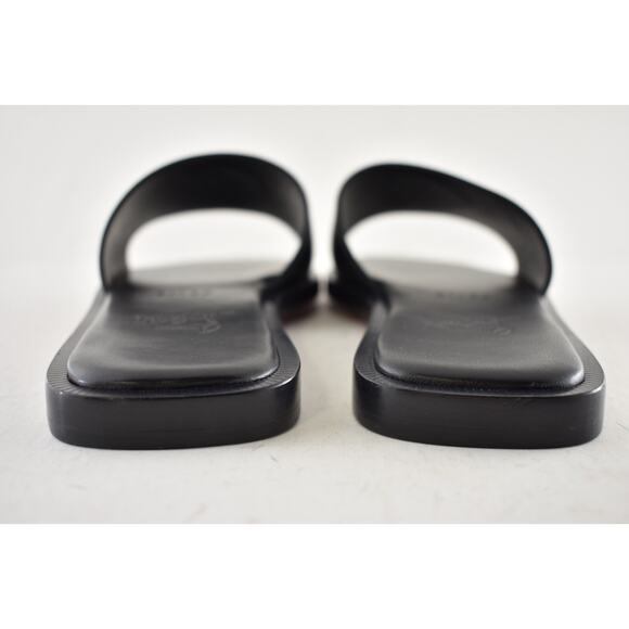 Christian Louboutin CL Mule Flat Black Leather Logo Slide Slip On Sandal 37.5 - Picture 16 of 16